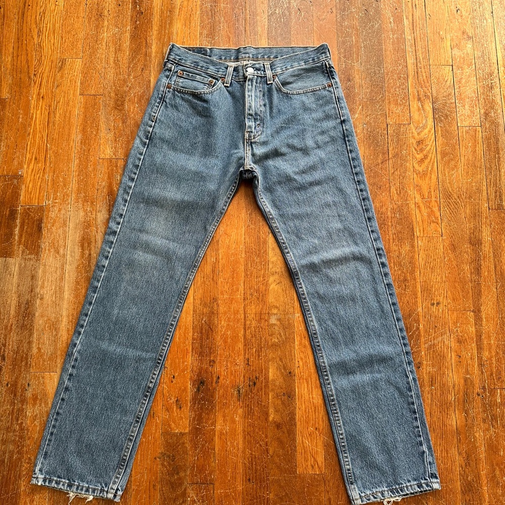 Men's Levi's 505 Straight Blue Jeans 31 x 32